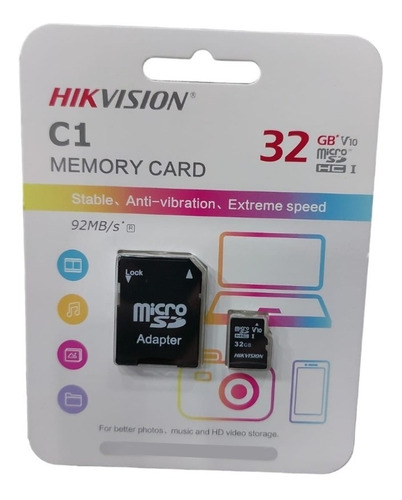 Imagen 2 de 3 de Memoria Micro Sd Hikvision 32gb Hs-tf-c1 High Speed Clase 10