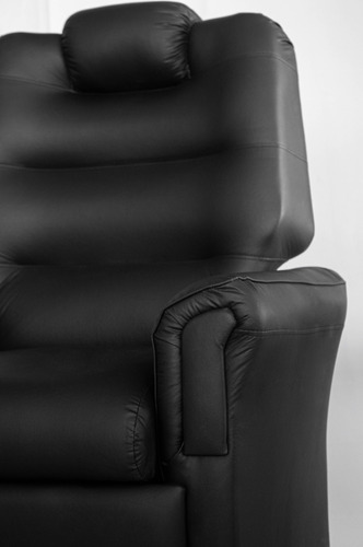 Sillon Reclinable Poltrona Eco Cuero Semi Cama Relax Negro Eco Cuero