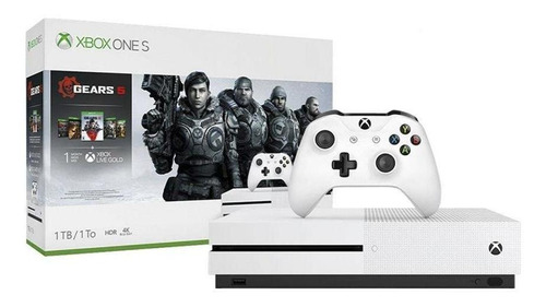 Console Xbox One S 1tb 5 Jogos Gears Of War Com Nota Fiscal