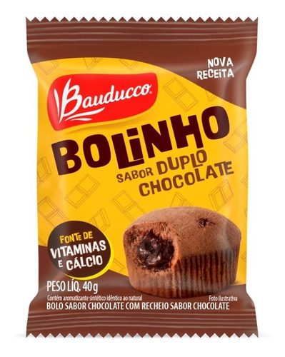 Mini Bolo Bolinho Duplo Chocolate Bauducco 40g