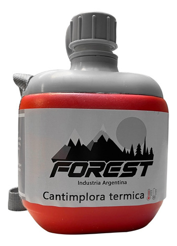 Cantimplora Termicas Forest 600ml Irrompible Tira Ajustable Color Rojo