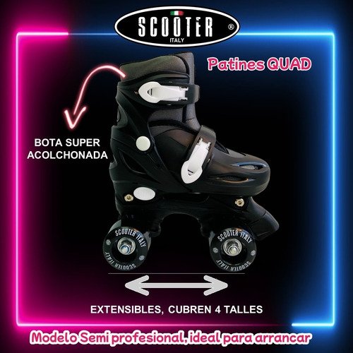 Patines Extensibles Scooter Artistico + Casco + Protecciones