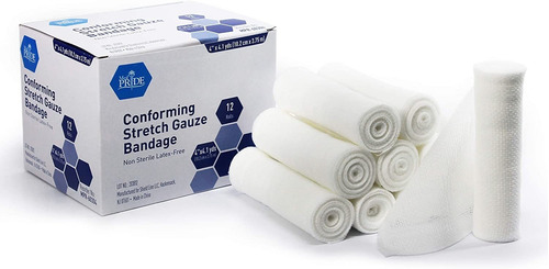 Medpride Conforming Gauze Rolls (4x 4.1 Yards)  Pack Of 12 F