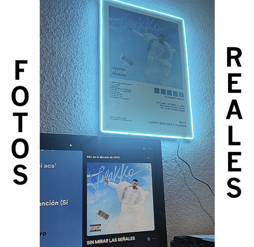 Cuadros Decorativos Luz Led Neon Tracklist Kenia Os