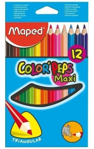 Lapices De Colores Maped Color Peps De 12 Maxi Largos