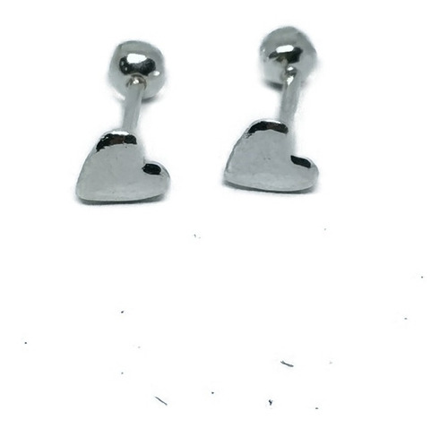 Aretes De Corazon Mini 3 Mm De Plata 925+broquel Bb1