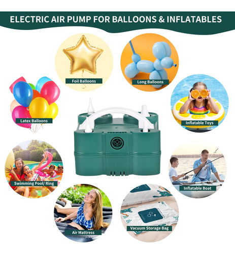 Bomba De Aire Eléctrica 3 En 1 Para Inflables Y Globos