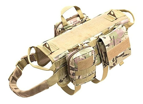 Petvins Tactical Dog Molle Chaleco Arnes Ajustable Servicio