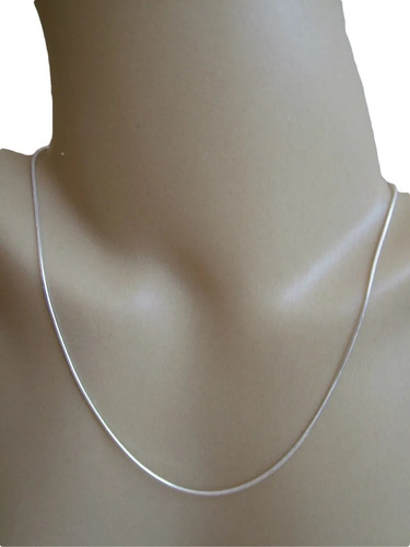 Corrente Rabo Rato Redonda 1mm 60cm Prata 925 Legítima
