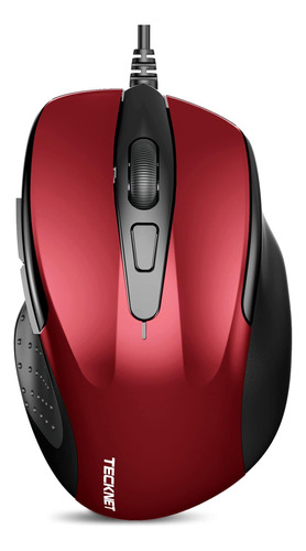 Mouse Tecknet Pro Con Cable/rojo