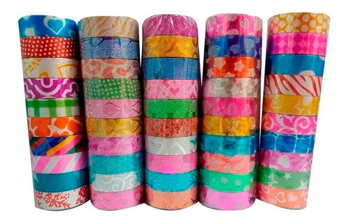Washi Tape Cinta Adhesiva Decorativa Paquete X 10u Surtidas