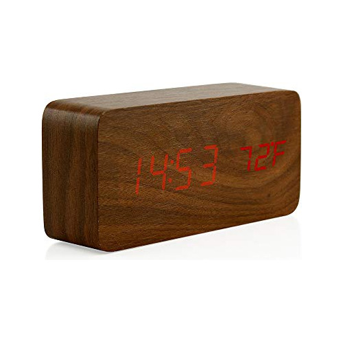 Reloj De Alarma Digital De Madera Oct17, Reloj De Alarma Mul