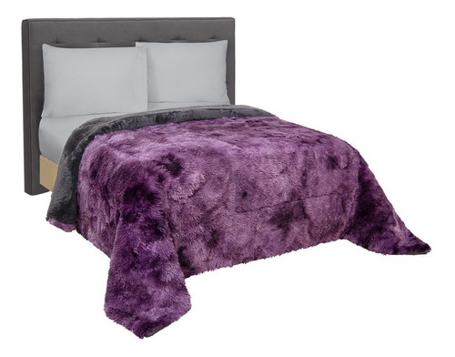 Cobertor Matrimonial Térmico Morado  Grizzly Malva Color Violeta Diseño de la tela Liso