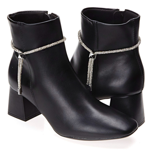 Bota Casual Feminina Salto Médio Cano Curto Vizzano