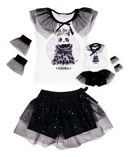 Conjunto Pandinha Ma0231 +roupa Boneca Marthiê