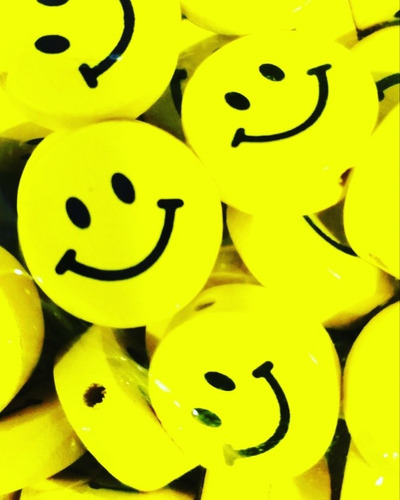 10 Dijes Caritas Grandes Smile Emoji Pasantes Madera