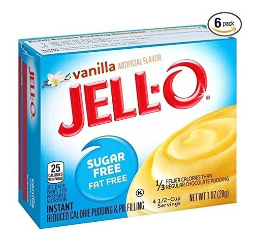 Gelatina Sin Azúcar De Vainilla Instantáneo Pudín Mix 1 Caja
