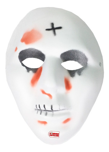 Máscara La Purga Blanca Cruz Halloween X1 - Ciudad Cotillón