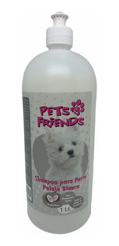 Shampoo Líquido Pelaje Blanco De 1lts Perro Pets Friends