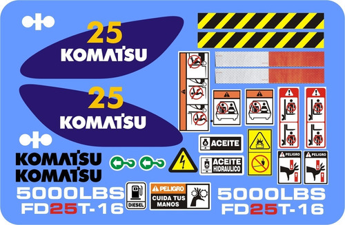 Calcomanias Para Montacargas Komatsu Fd25t-16
