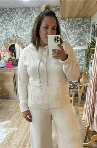 Sueter Tejido Suave Sudadera Hoodie Canguro Mujer Tall Extra