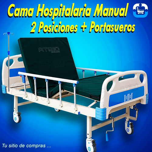 Imagen 1 de 1 de Cama Hospitalaria Manual 2 Posiciones + Baradales + Portasue