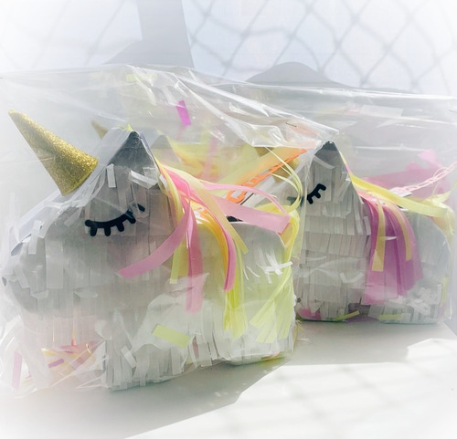 Unicornio Mini Piñata Dulceros Caja Para Recuerdos Día Niño