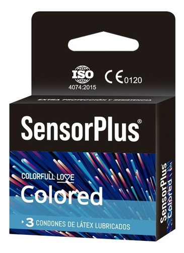 Preservativos Sensor Plus Colored / Caja × 3 Unidades