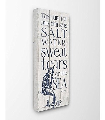 Stupell Industries Saltwater Is The Cure, Arte De Pared En L