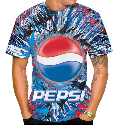 Polera Pepsi Unisex Con Cuello Redondo Y Estampado 3d