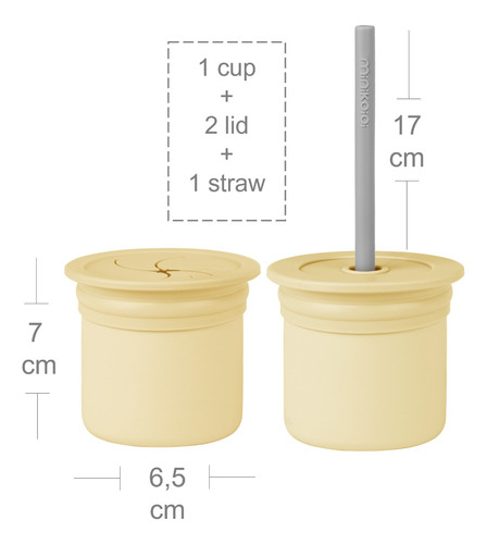Imagen 2 de 8 de Vaso 3 En 1 Contenedor Cereales Sorbete Minikoioi Sip+ Snack