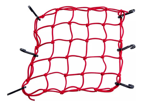 Rede Elástico Capacete Gancho 35x35 - Vermelho