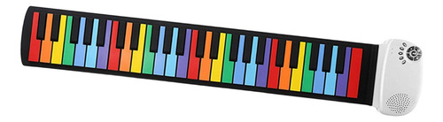 Piano Plegable Compacto De 49 Teclas, Teclado Blanco