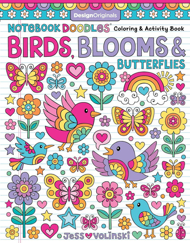 Libro: Notebook Doodles Birds, Blooms & Butterflies: Colorin