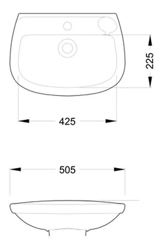 Imagen 2 de 6 de Pileta Bacha Lavatorio Roca Capea Italiana Blanco Chico 495