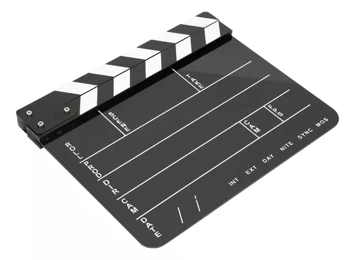 Calmind Claqueta de Cine Profesional - Tablilla de Director de Acrílico 30  x 24 cm, Ranura para
