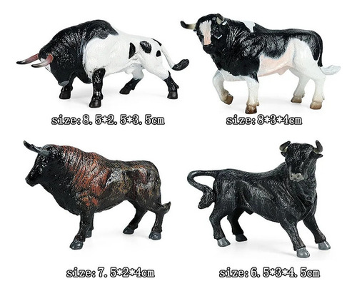 12 Unidades De Juguete En Miniatura Con Forma De Toro,