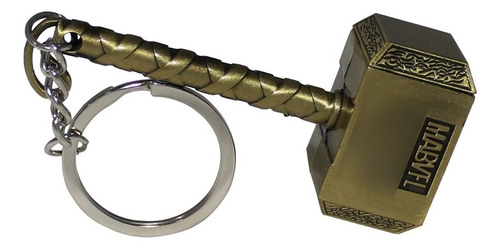 Imagen 10 de 10 de Llavero Martillo Thor Marvel De Metal | Mjölnir Dorado