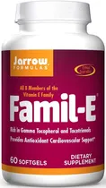 Comprar Jarrow Formulas Famil-e, Promueve La Salud Cardíaca Y Cardiovascular, Contiene Los 8 Miembros De La Familia De La Vitamina E, Rico En Gamma Tocoferol Y Tocotrienoles Contiene 60 Softgels.