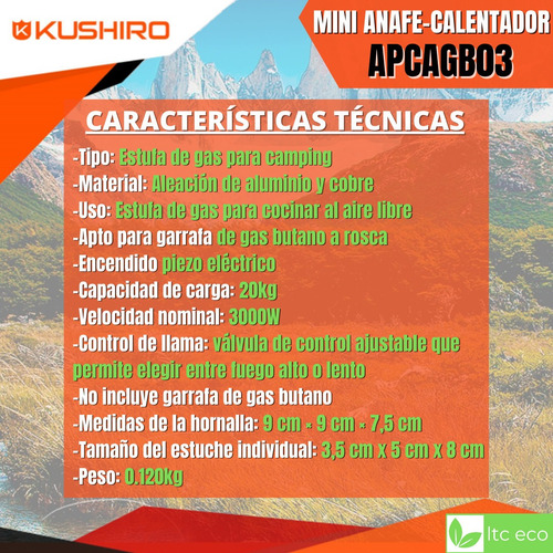 Mini Anafe Calentador Plegable Camping Pesca Estuche Cocina