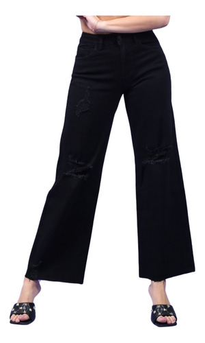 Jeans Mezclilla Premium  Dama Stretch Culotte