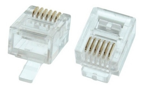 Plug Rj12 6 Pines 6p 6c 100 Pzas E24