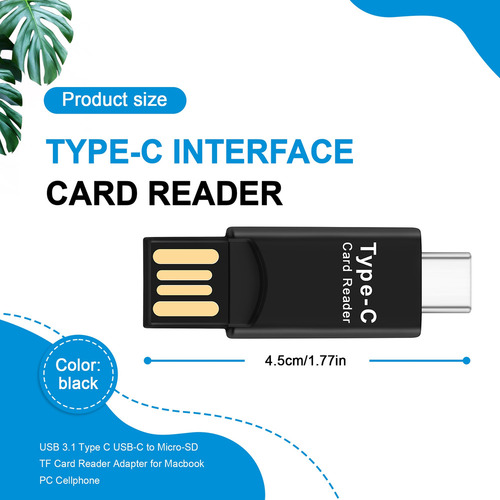 Adaptador De Lector De Tarjetas Usb 3.1 C A Micro Sd