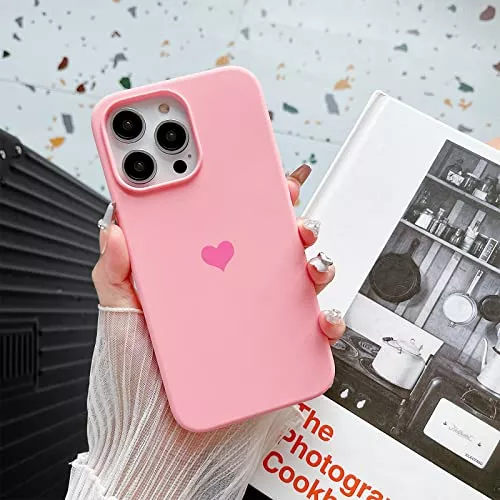 Jmltech Funda de silicona para iPhone 14 Pro Max con bonito corazón  femenino para mujeres con forro de microfibra suave antiarañazos funda  protectora