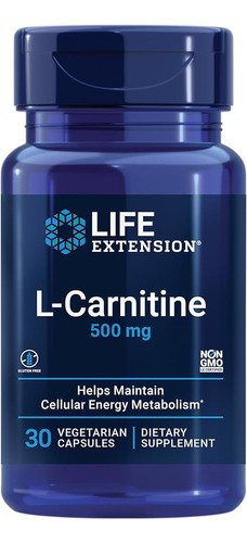 Life Extension L-carnitina 500 Mg, Suplemento Energético, Su