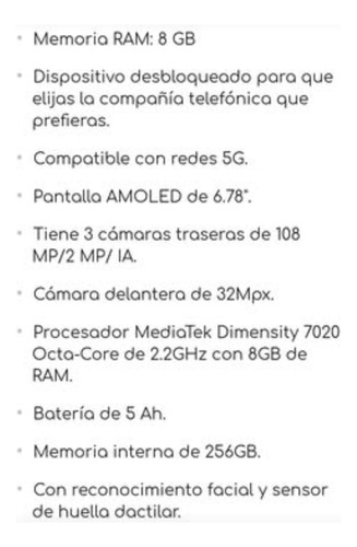 Infinix Note 40 5g Versión Bmw 8/256 (Usado)