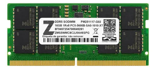 Memória Ram Ddr5 16gb 1rx8 Pc5-5600b-sao-1010-xt Zilia | MercadoLivre