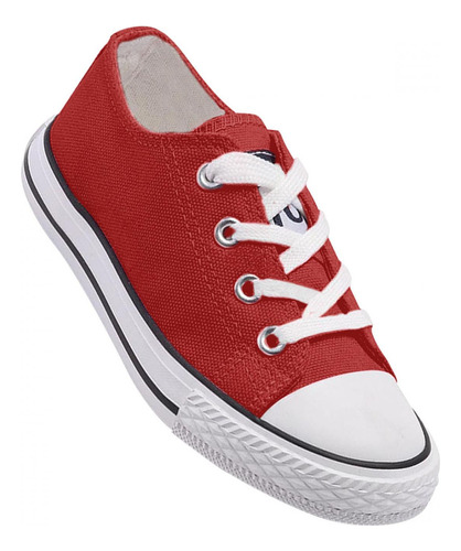 Zapatilla Infantil De Lona Urbana Casual - Rojo - 7192