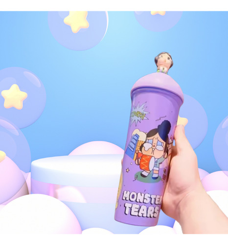 Vaso Termo Acero Inoxidable Popote Labubu Monster Tears