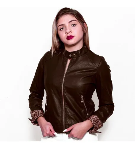 Jaqueta de couro preta feminina mercado livre sales